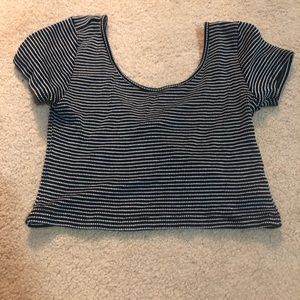 Striped scoop back T-shirt